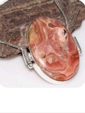 Rhodochrosite Gemstone 925 Sterling Silver Handmade Pendant Necklace